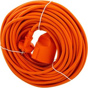 Exin Verlengsnoer - 20 meter - 2 x 1mm² - Niet geaard - Oranje