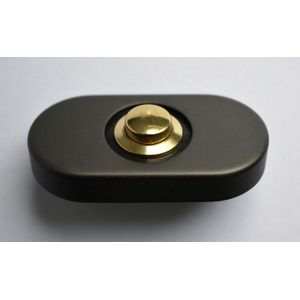Beldrukker Deurbel - Ovaal - Messing Brons - Verdekt - 60x30x10 mm