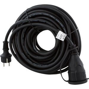 Exin Verlengsnoer Buiten – Neopreen – IP44 Spatwaterdicht – 3 X 1.5 Mm² – 20 Meter – Zwart