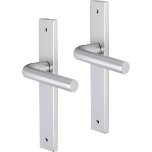 Impresso Bolton Deurklink – Deurbeslag – Vierkant – Deurschild met Schroef – Zilver