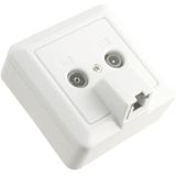 Q-LINK Coax UTP-contactdoos voor FM, TV en RJ45, inbouw | opbouw