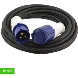Vrijbuiter verlengsnoer 10 mtr - CEE - Neopreen rubber - 3x1.5mm² - Belastbaar tot 3680 watt - Zwart