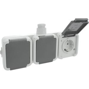 Peha Spatwaterdicht Contactdoos Opbouw 3V Horizont Randaarde Wartel M20