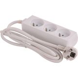 Qlink stekkerdoos - 3 voudig - PENAARDE - 1.5 mtr kabel - 3x1.5mm² - Belastbaar tot 3680 watt - Wit