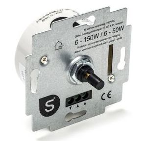 Q-Link dimmer - inbouw - los element - universeel - druk - wissel - LED 6-50W - voor gloeilampen 230v