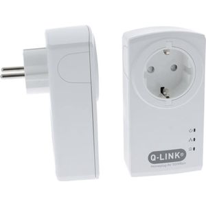 Q-Link Powerline adapter homeplug - Starterkit - Internet over stroomnet - 500 Mbps - max 300 meter