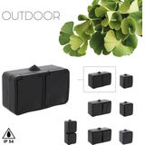 Q-Link Dubbel Buitenstopcontact – Opbouw Stopcontact – Wandcontactdoos – IP54 Spatwaterdicht – Horizontaal – Zwart