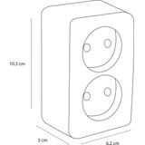 Q-Link - Dubbel Stopcontact - Wandcontactdoos - Zwart - Kinderbeveiliging