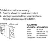 Q-Link - Dubbel Stopcontact - Wandcontactdoos - Zwart - Kinderbeveiliging