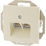 Contactdoos - Inbouw - 2 x 8-polig - CAT6A - Geschikt voor Afdekraam Berker S1 - Crème