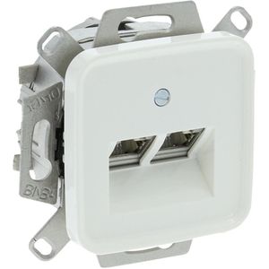 Busch-Jaeger - Contactdoos - ISDN - Inbouw - 2 x 8-polig - CAT6A - Polarwit