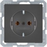 Berker - Q1 - Inbouw Wandcontactdoos - Antraciet - Randaarde