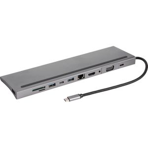 Q-Link hub – 11–in–1 – met laptopstandaard