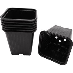 Plastic stekpotjes H9,5x9x9cm set a 7 stuks - Nature