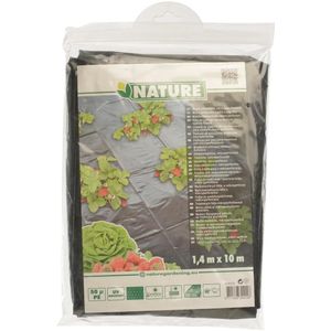 Nature - Kweekfolie voor aardbeien - 1,40 x 10m - Zwart - uv-bestendig - groeifolie