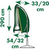 Nature - Tuinmeubelhoes - Beschermhoes voor parasol - H290 x Ø54-Ø32 / Ø33-Ø20cm - met koord en ritssluiting