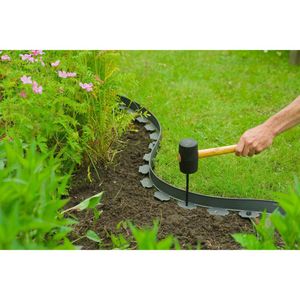 Nature - Borderrandset - H5 - cm - x - 10 - m - met - grondpennen - grijs