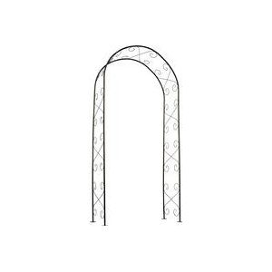 Rosenbogen Metall 100x37x230 cm Schwarz Nature