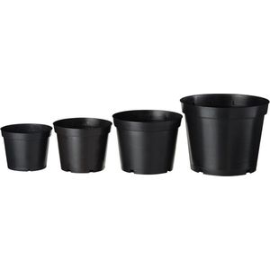 Plantcontainer | Nature | 4 stuks (Ø 19 cm, 3 liter, Zwart)