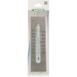 Nature Wandthermometer 7x1x23 cm Aluminium - Beschrijvende Merk Wandthermometer