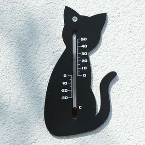 <p>De mooie katvormige tuinthermometer van Nature is gemaakt van zwart ABS kunststof. Hij kan aan de muur van je huis of op het balkon worden opgehangen, zodat je altijd op de hoogte bent van de buitentemperatuur.</p>
<p>Dankzij deze thermometer kun je altijd zowel modieus als op het weer gekleed op stap!</p>
<ul>
  <li>Kleur: zwart</li>
  <li>Materiaal: ABS kunststof</li>
  <li>Afmetingen: 9,5 x 0,3 x 15 cm (B x D x H)</li>
  <li>Wandthermometer</li>
</ul>