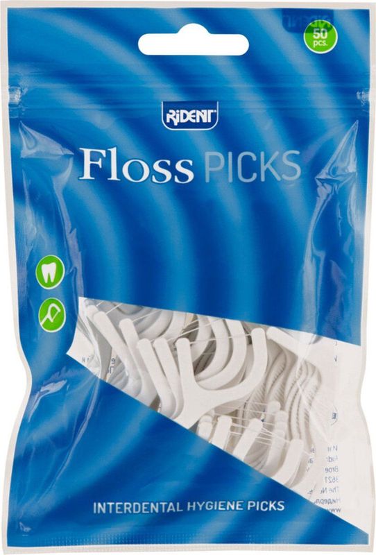 Rident - Floss Picks - 50 Stuks - Grondige Reiniging van Gebit