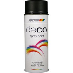 MoTip Deco Colourspray Mat RAL9005 Diep Zwart 400 ML