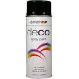 Motip - Deco Alkyd Hoogglans Lak - RAL 9005 - Diep Zwart - 400 ml