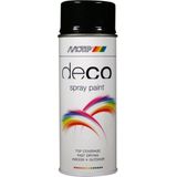 Motip - Deco Alkyd Hoogglans Lak - RAL 9005 - Diep Zwart - 400 ml
