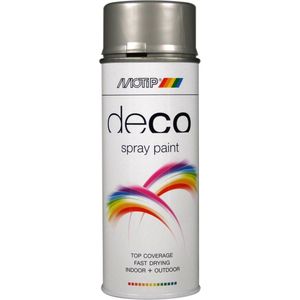 Motip - Deco Alkyd Hoogglans Lak - RAL 9006 - Wit Aluminium Metallic - 400 ml