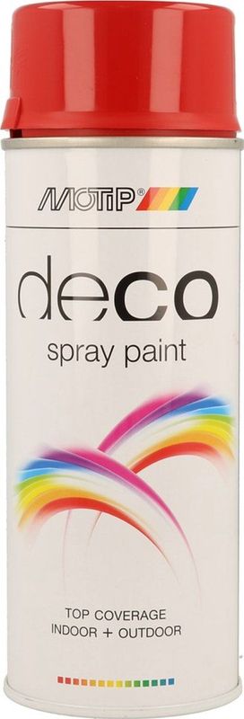 Motip - Deco Alkyd Hoogglans Lak - RAL 3002 Karmijnrood - 400 ml