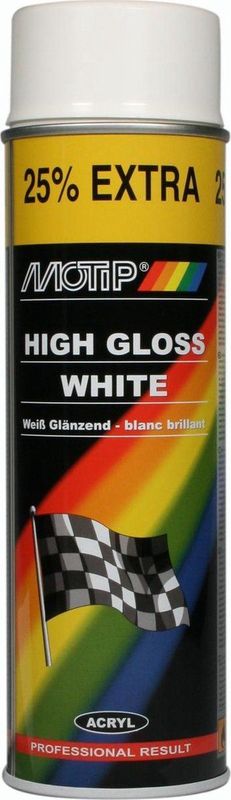 Motip - BC0602A - Verf - Wit - Sneldrogende Hoogglanslak - 500ml