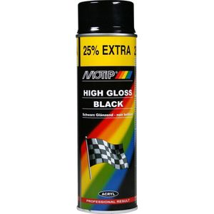 MoTip - Hoogglans Spuitverf - Zwart - 0.5L