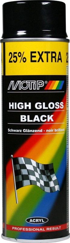 MoTip - Hoogglans Spuitverf - Zwart - 0.5L