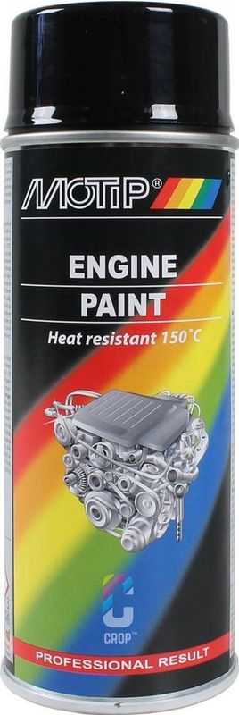 MoTip - Engine Paint - Spuitbus - Zwart - Hittebestendig