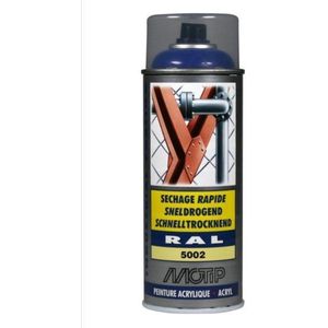 Motip industrial acryllak hoogglans RAL 5002 ultramarijn blauw - 400 ml.