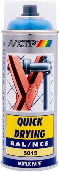 Motip industrial acryllak hoogglans RAL 5015 hemelsblauw - 400 ml.