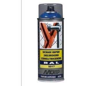 Motip industrial acryllak hoogglans RAL 5017 verkeersblauw - 400 ml.