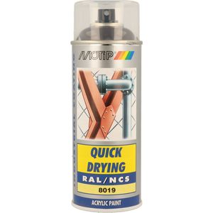 Motip industrial acryllak hoogglans RAL 8019 grijsbruin - 400 ml