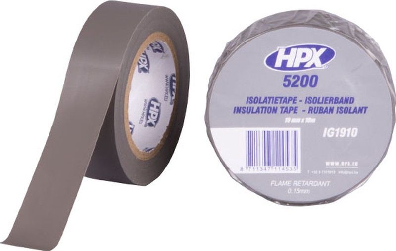 HPX - 5200 - Isolatietape - Grijs - PVC - 19mm x 10m