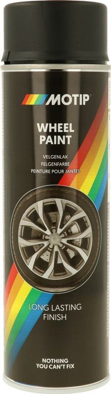 Motip - Velgenlak - Zwart mat - 500ml - SnelDrogende Acrylverf