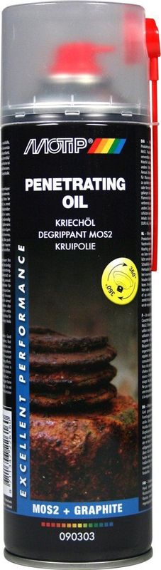 MoTip - Kruipolie - Spuitbus - Grafiet / Zwart - 500ml