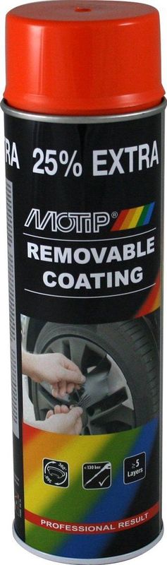 MoTip SprayPlast - ORANJE - Spuitbus 500ml - Verwijderbare verf - Hoogglans