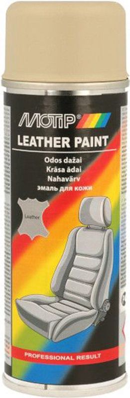 MoTip Leerverf - Beige - Spuitbus 200ml - Sneldrogend - Professionele kwaliteit