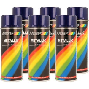 Motip - Metallic Lak - Blauw - 400 ml - 6 Stuks