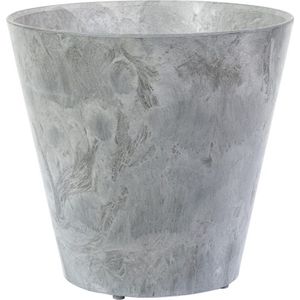 Steege Plantenpot/bloempot - natuursteen look - grijs - D22 x H 20 cm