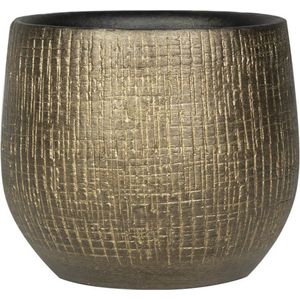 Steege Plantenpot - keramiek - goud - metaal look - 15 x 13 cm
