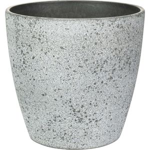 Ter Steege Bloempot/plantenpot - buiten/binnen - betongrijs - D13/H12 cm - kunststof/steenmix