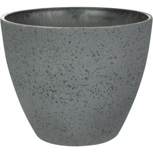 Ter Steege Bloempot/plantenpot - buiten/binnen - antraciet - D13/H12 cm - kunststof/steenmix