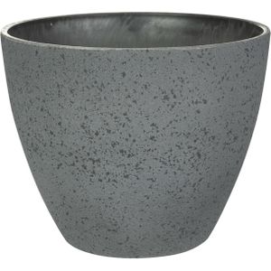 Ter Steege Bloempot/plantenpot - buiten/binnen - antraciet - D19/H15 cm - kunststof/steenmix